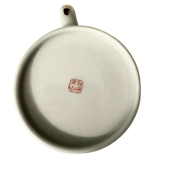 Vintage Chinese Porcelain Mug 4” Seven Sages Qing Style Hand-Painted - Picture 9 of 9